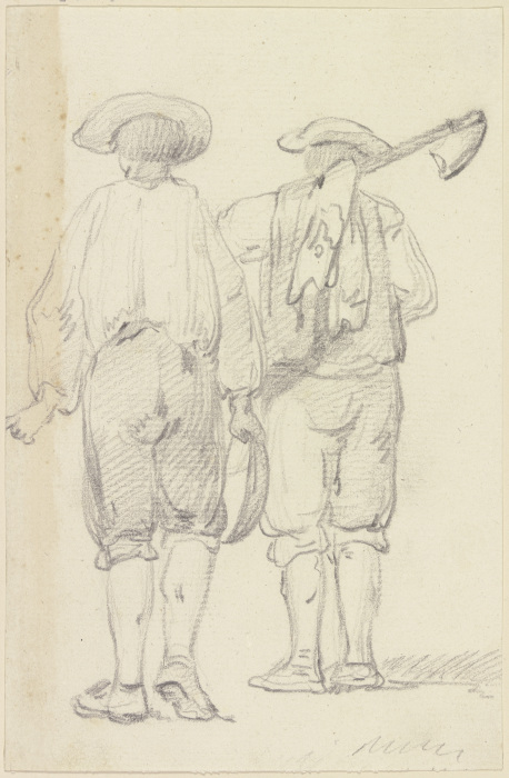 Zwei Bauern in Rückenansicht od Georg Melchior Kraus