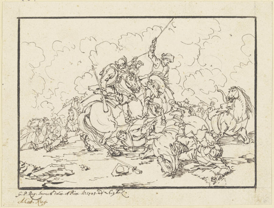 Equestrian combat od Georg Philipp Rugendas d. Ä.