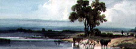Lake with Cattle, China od George Chinnery