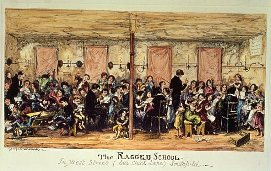 The Ragged School, West Street (previously Chick Lane), Smithfield od George Cruikshank