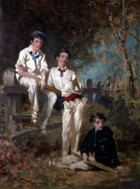 Three Young Cricketers od George Elgar Hicks