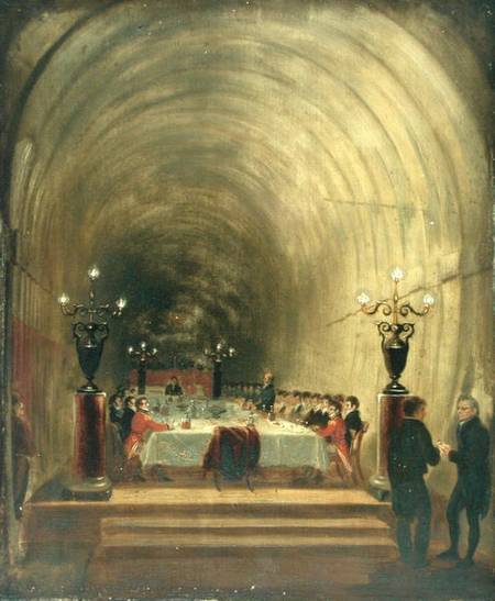 Banquet in Thames Tunnel held on 10th November 1827 to Celebrate the Tunnel's Progress od George Jones