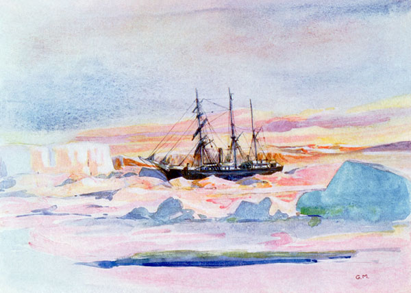 Aurora Australis, illustration from ''The Heart of the Antarctic: The Nimrod Expedition to the South od George Marston