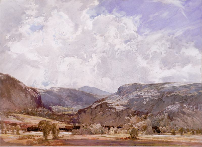 Conway Valley - Midday (bodycolour) od George Robert Rushton