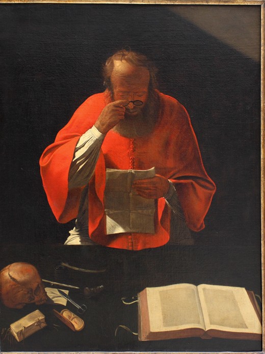 Saint Jerome reading (Copy) od Georges de La Tour