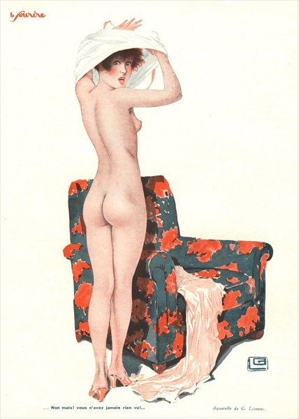 Illustration from ''Le Sourire'' (colour litho)  od Georges Leonnec
