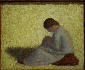 G.Seurat, Bäuerin, im Gras sitzend