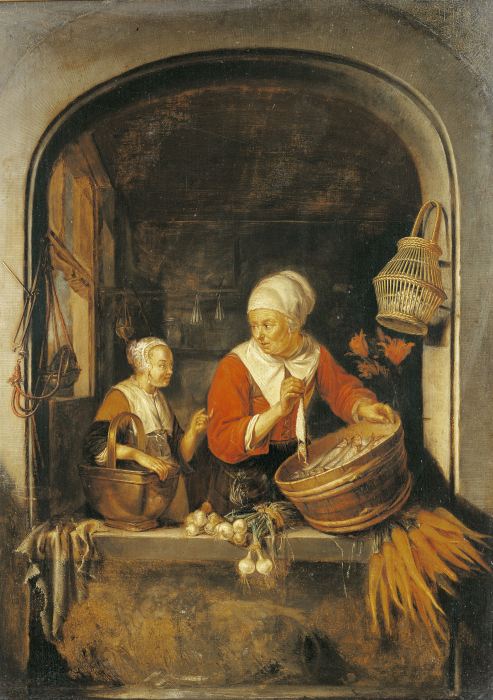 Cook by the Window /Paint.aft.Dou/ 1650 od Gerard Dou