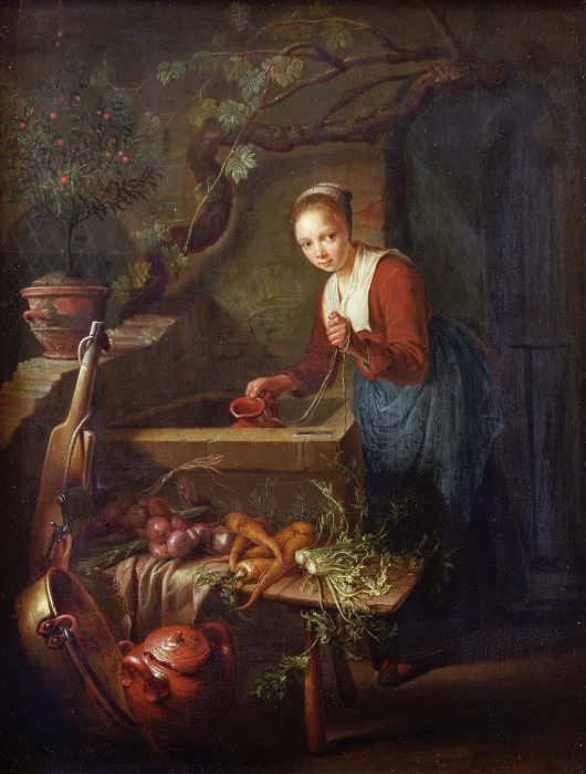 Gerard Dou / Kitchen Maid by the well od Gerard Dou