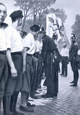 SA members are searched by Prussian Police in Berlin, from 'Deutsche Gedenkhalle: Das Neue Deutschla od German Photographer, (20th century)