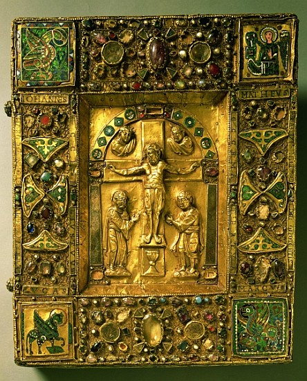 Gospel Cover, Ottonian, Germany, 11th century (gold, enamel and semi-precious stones) od German School