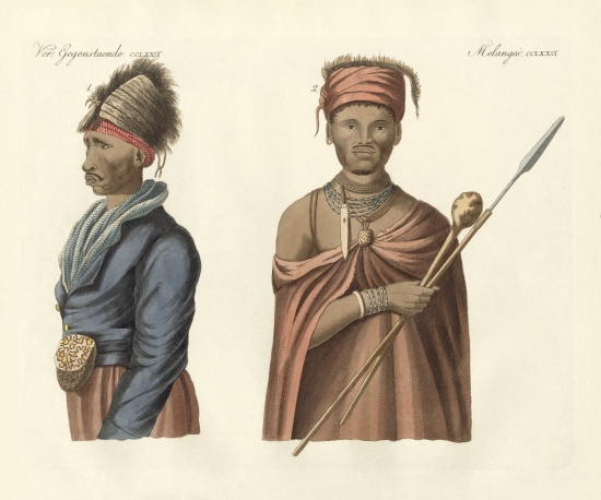 Natives of South Africa od German School, (19th century)