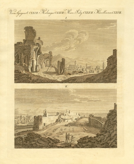 Ruins of the old town Sagunto in Spain od German School, (19th century)
