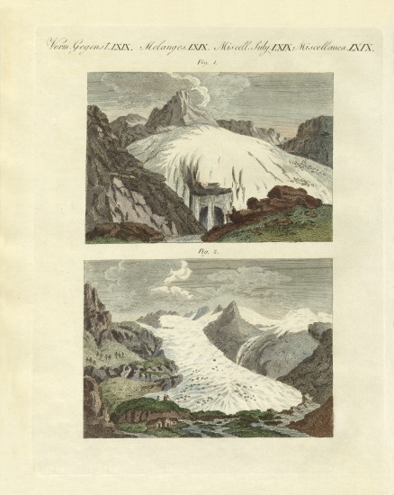 Strange glaciers as the birth of large rivers od German School, (19th century)