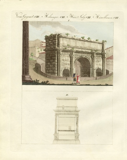 The triumphal Arch of Emperor Septimius Severus od German School, (19th century)