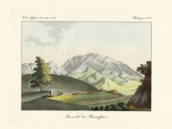 View of the Parnassus in Greece od German School, (19th century)