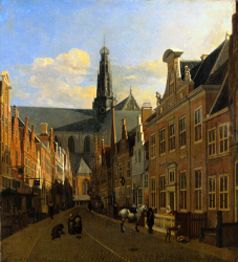 Strasse in Haarlem. od Gerrit Adriaensz Berckheyde