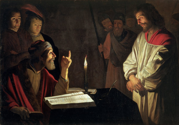 Kristus před Kaifášem od Gerrit van Honthorst