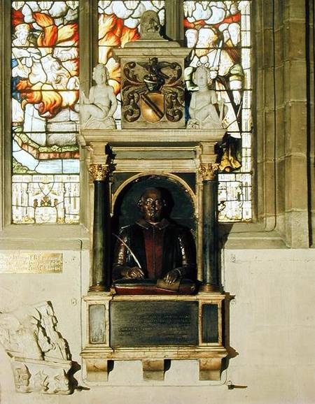 Monument to William Shakespeare (1564-1616) c.1616-23 (stone & marble) od Gheerart Janssen