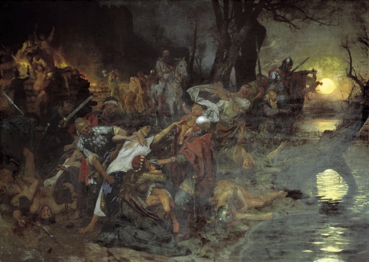 Svyatoslav's I of Kiev Warriors Fighting during the Siege of Dorostolon in 971 od G.I. Semiradski