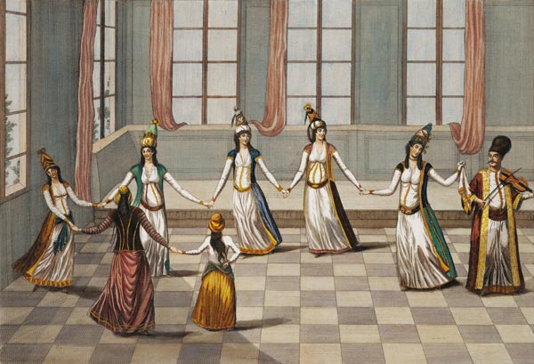 Dance that is fashionable with the Greek women of Constantinople, led by the woman holding a handker od Giacomo Leonardis
