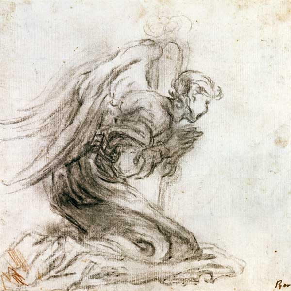 G.L.Bernini / Kneeling Angel / c.1673/74 od Gianlorenzo Bernini