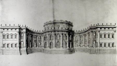 First project for the Louvre, elevation of the east facade, from 'Recueil du Louvre', volume I fol. od Gianlorenzo Bernini