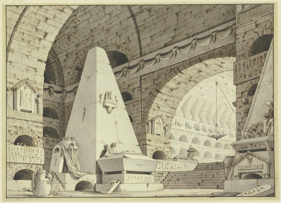 Grabgewölbe mit einer Pyramide od Giorgio Fuentes