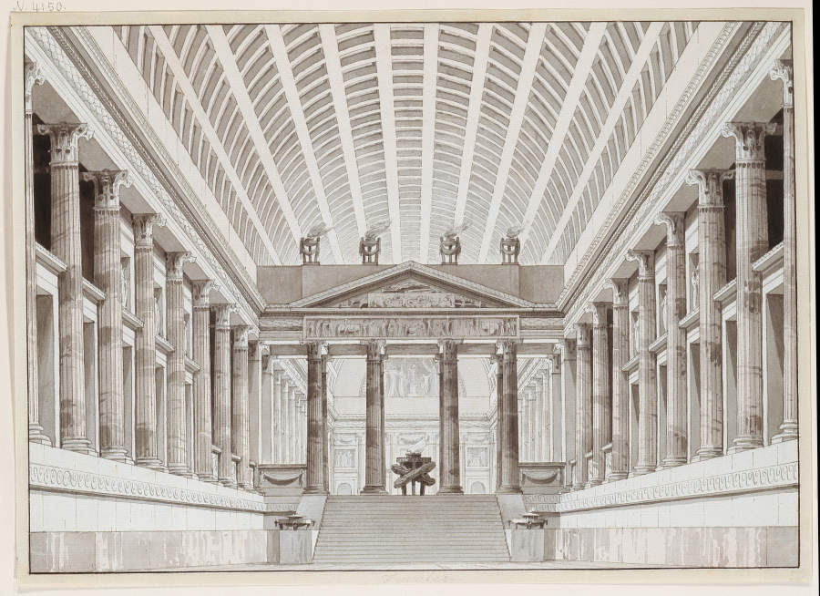 Korinthischer Festsaal mit großem kassettiertem Rundbogengewölbe od Giorgio Fuentes