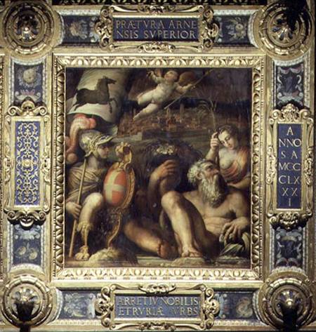 Allegory of the town of Arezzo, from the ceiling of the Salone dei Cinquecento od Giorgio Vasari