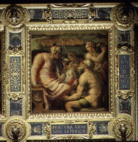 Allegory of the village of San Giovanni Valdarno from the ceiling of the Salone dei Cinquecento od Giorgio Vasari