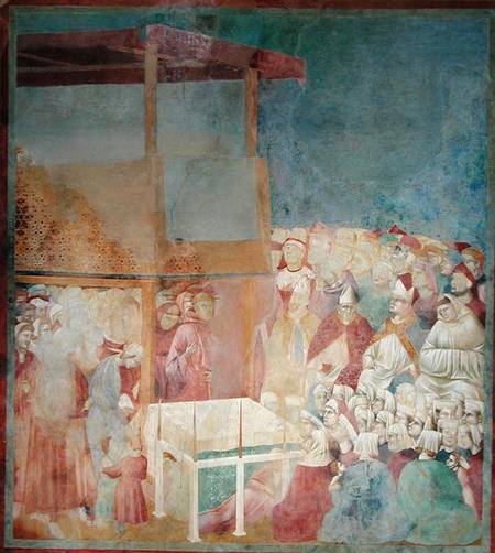 Pope Gregory IX Canonising St. Francis in 1228 od Giotto (di Bondone)