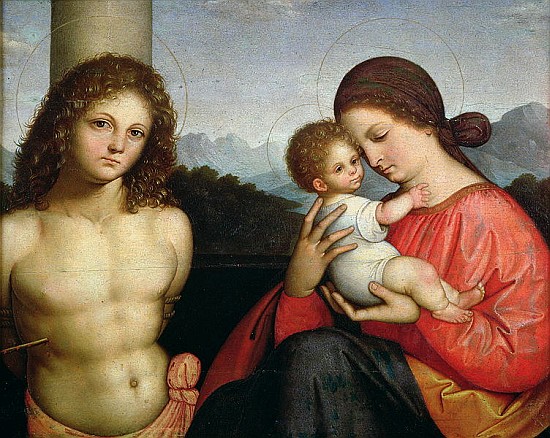 Madonna and Child with St. Sebastian od Giovanni Agostino da Lodi