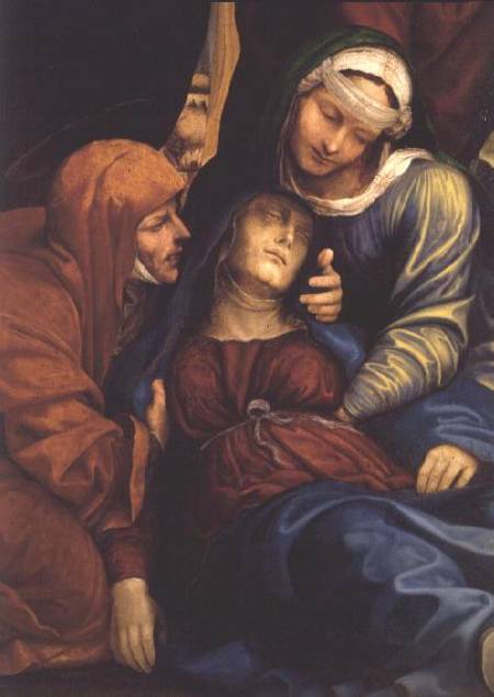 Detail of Deposition (altarpiece) showing Madonna fainting od Giovanni Bazzi Sodoma
