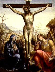 Crucified Jesus with Maria and Johannes. od Giovanni Bazzi Sodoma