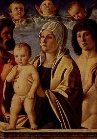 Maria with the child between the hll. Peter and Sebastian od Giovanni Bellini