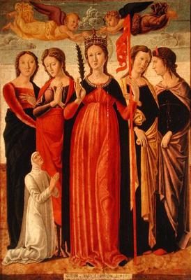 St. Ursula and Four Saints (tempera on panel) od Giovanni Bellini