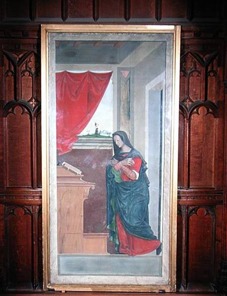 Virgin Annunciate, annunciation panel originally forming one of the outside shutters of the organ in od Giovanni de' Vajenti Speranza