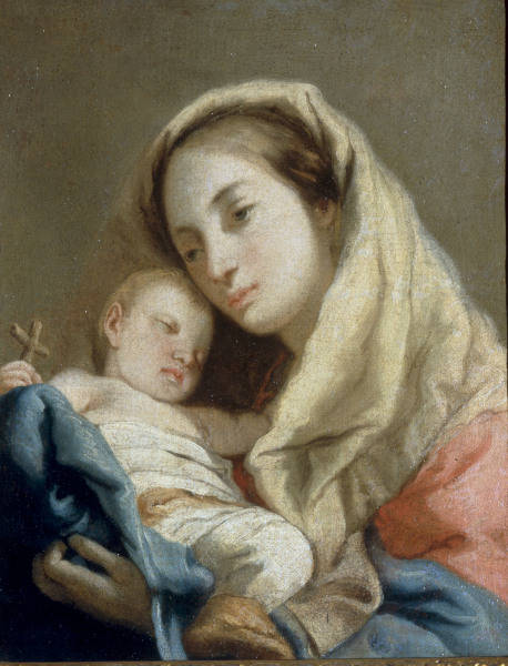 G.D.Tiepolo / Mary & Child / Paint./ C18 od Giovanni Domenico Tiepolo