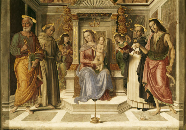 G.Santi, Maria mit Kind u.Heiligen od Giovanni Santi