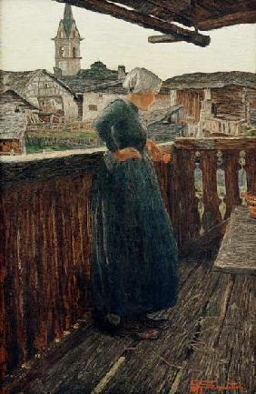 Giovanni Segantini, Auf dem Balkon