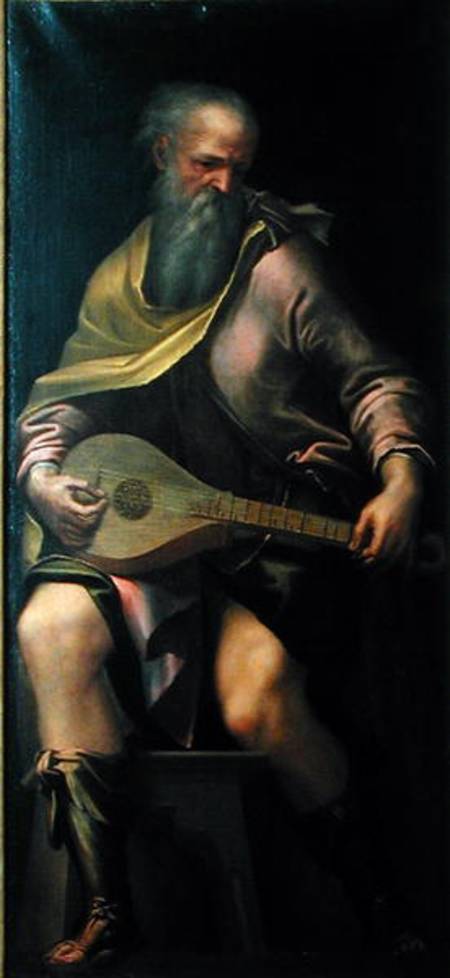 Lute player od Girolamo Mazzola Bedoli