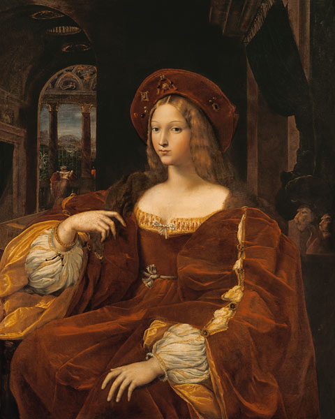 Portrait of Jeanne of Aragon (c.1500-77) wife of Ascannio Colonna, Viceroy of Naples od Giulio Romano
