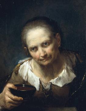 G.Nogari / Old Woman with Jar / C18th