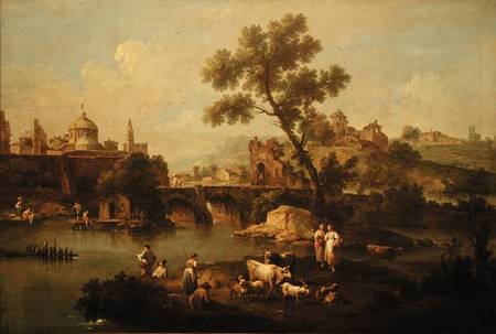 Pastoral Landscape with a River od Giuseppe Zais