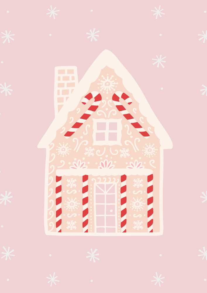 Pink Gingerbread House od Grace Digital Art Co