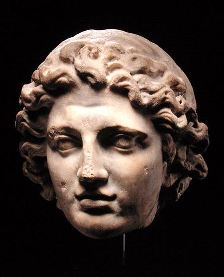 Colossal Head of Alexander the Great (356-323 BC) od Greek School