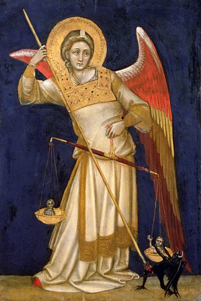 Angel Weighing a Soul od Guariento d` Arpo