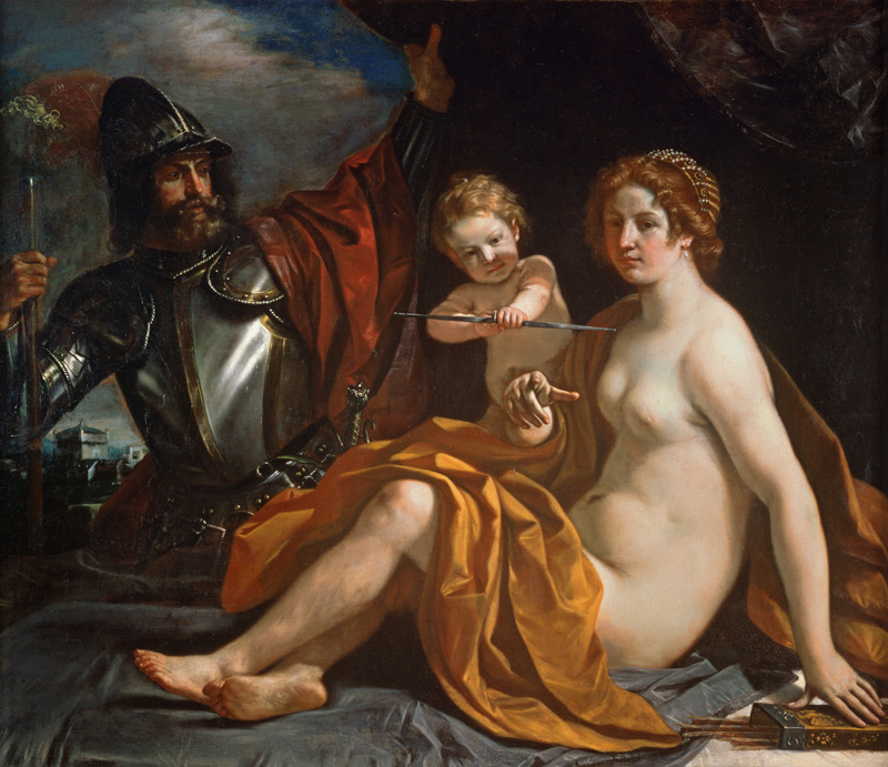 Venus, Mars and Cupid od Guercino (eigentl. Giovanni Francesco Barbieri)