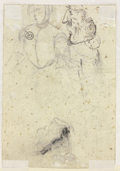 Männliche Figur und Kopf im Profil od Guido Reni